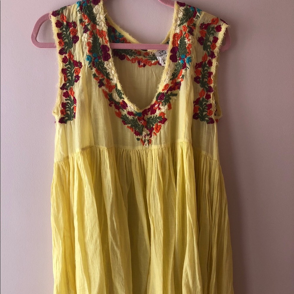 Free People Embroidered mini dress